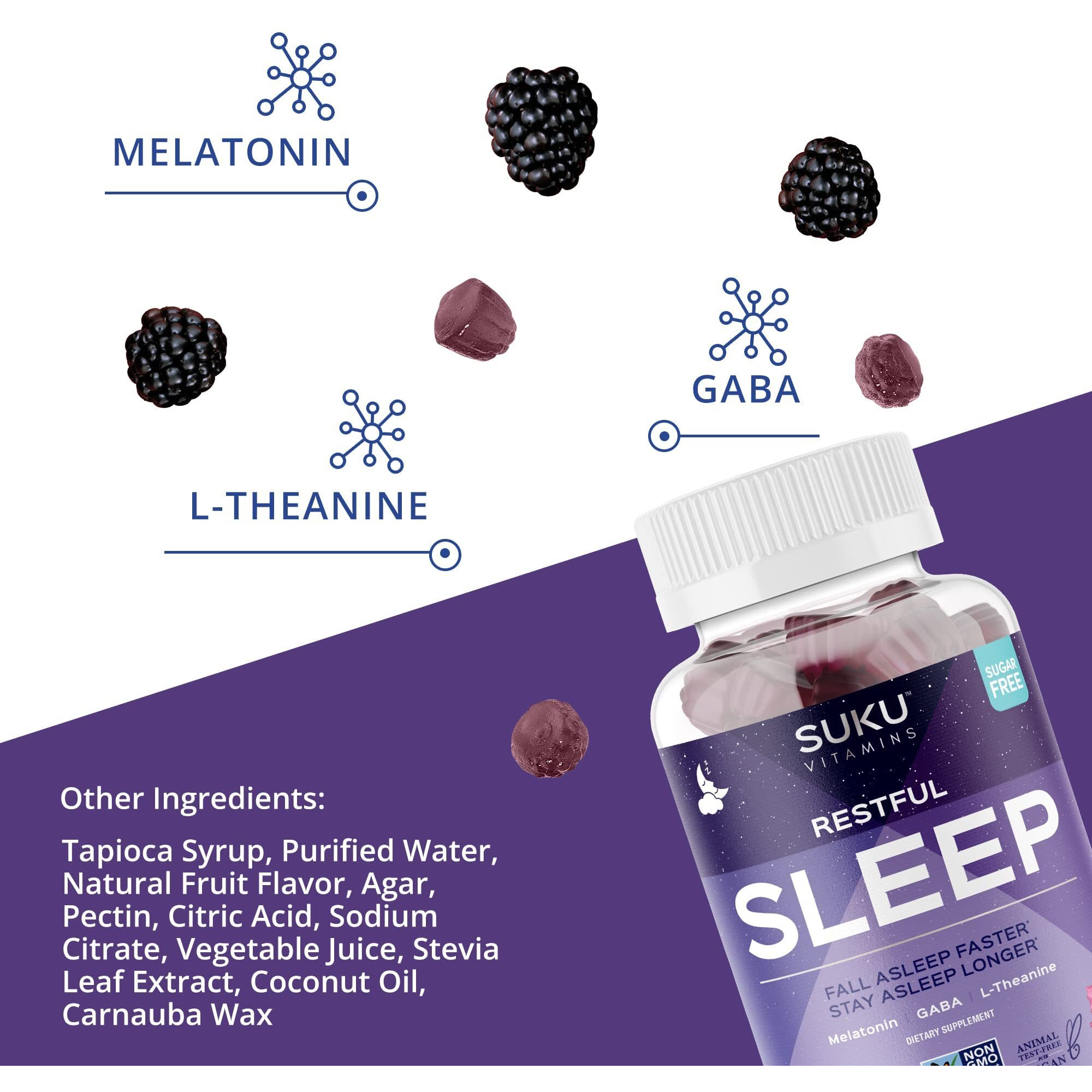 Suku Vitamins - gummy Restful Sleep - 1 Each -50 count(D0102H54g7P)