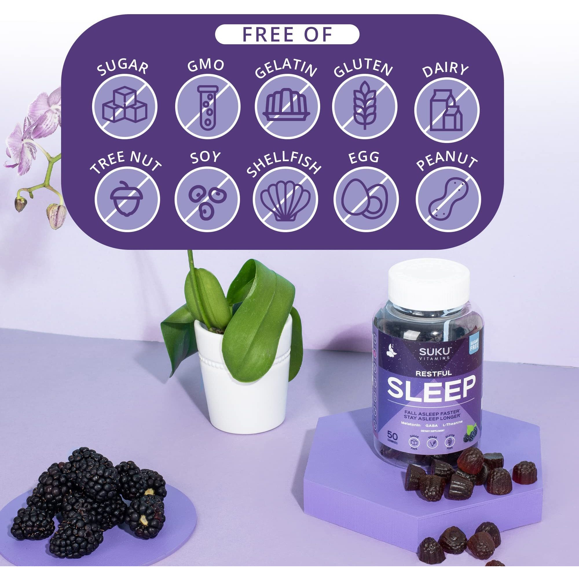 Suku Vitamins - gummy Restful Sleep - 1 Each -50 count(D0102H54g7P)