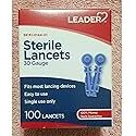 Leader Sterile Lancets, Super Thin, 30 G, 100 Count