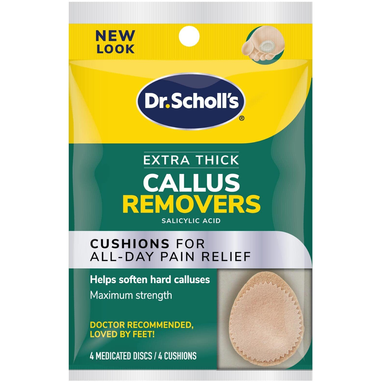 Dr. Scholl's Extra Thick Callus Remover, 4ct // Helps Soften Hard Calluses and Cushions for All-Day Pain Relief