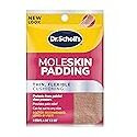 Dr. Scholl's Moleskin Padding Strips, 3 Strips // Thin, Flexible Cushioning & Pain Relief - Cut to Any Size - Doctor Recommended - Strip Size 4 1/8 Inches X 3 3/8 Inches