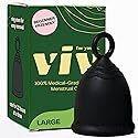 Viv for Your V Menstrual Cup | Large | Safe, Comfortable, Alternative to Tampons and Pads | Ring for Easy Removal | Medical-Grade Silicone Period Cup