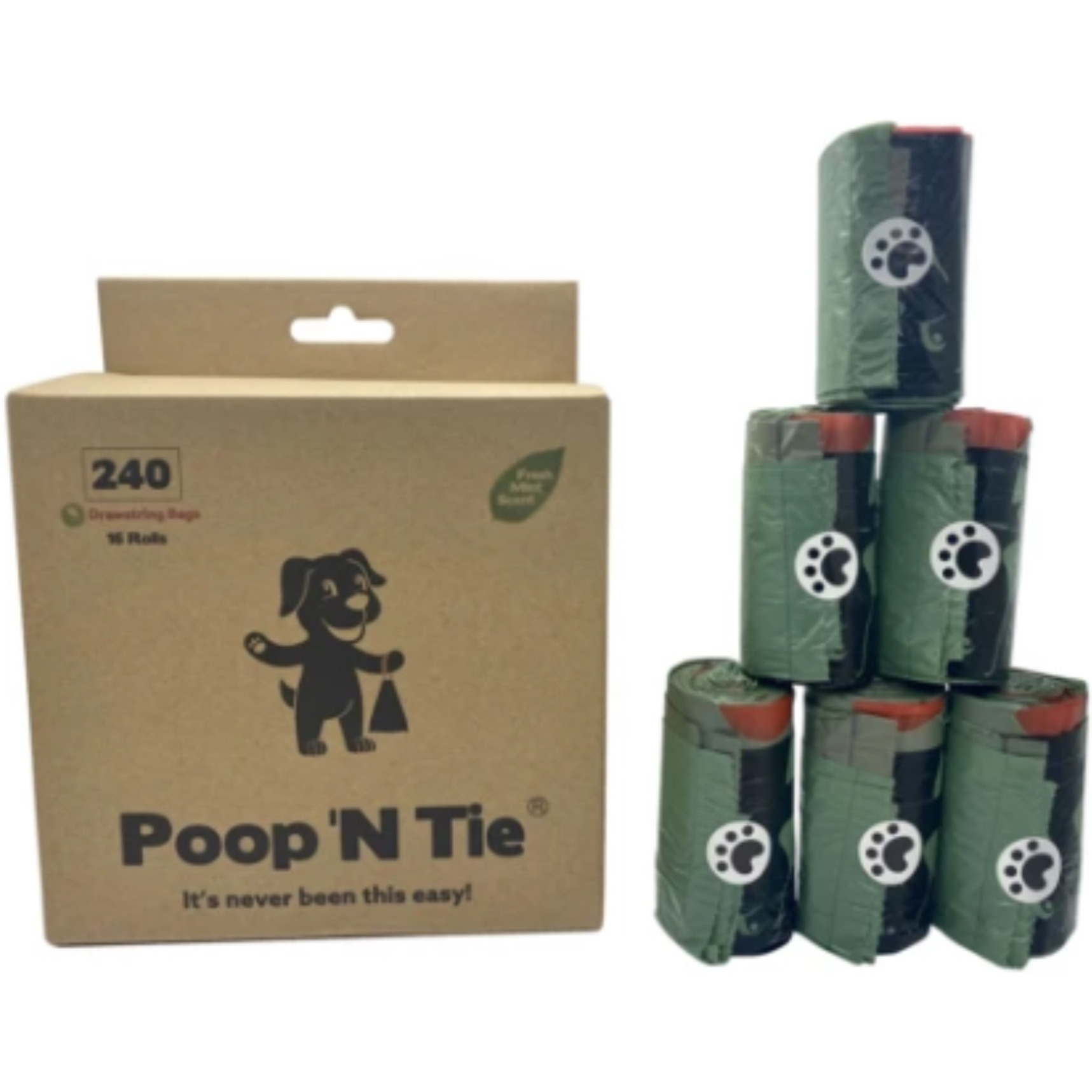 Poop 'N Tie Refill Box - 16 Rolls Of Drawstring Bags