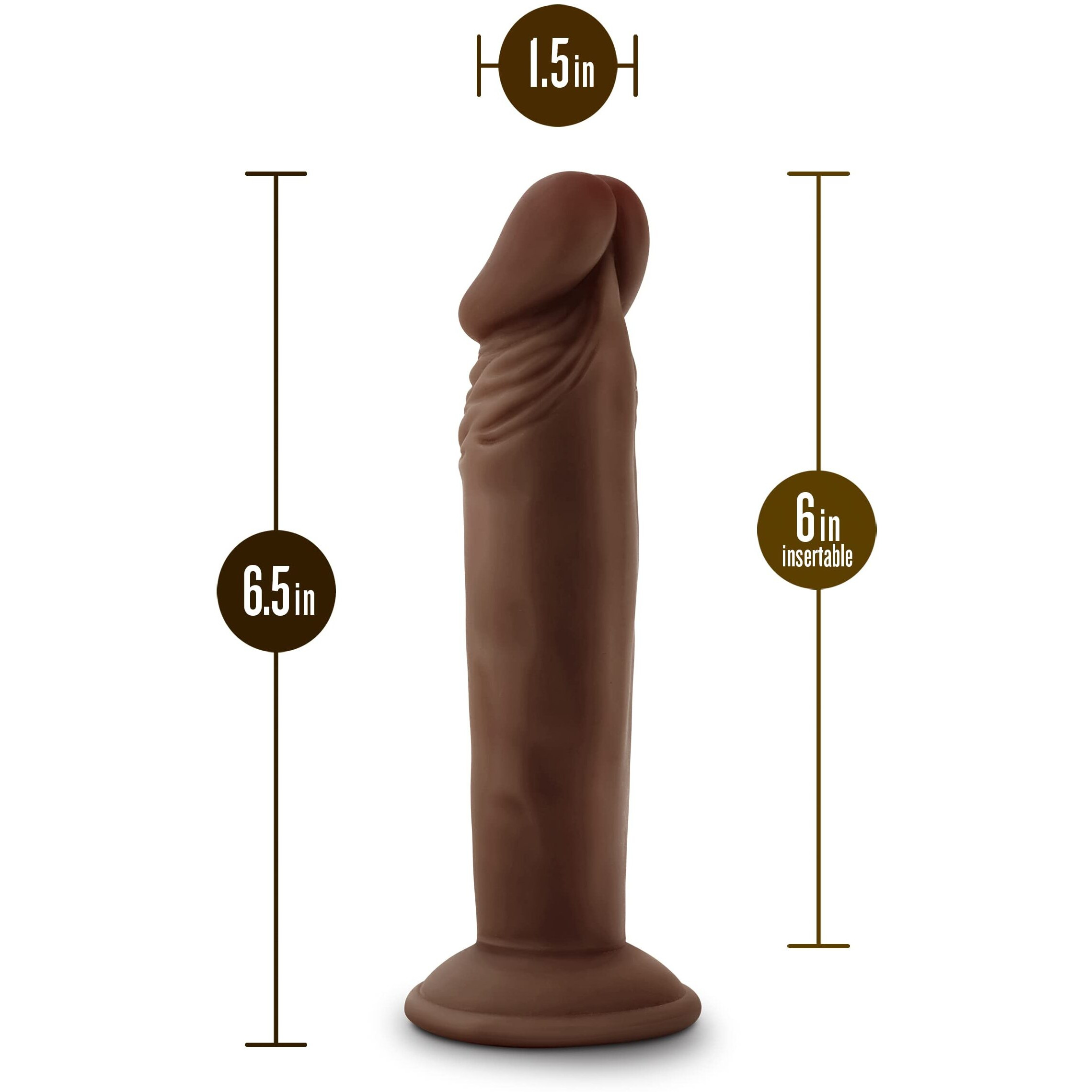 DR SKIN PLUS 6IN POSEABLE DILDO CHOCOLATE