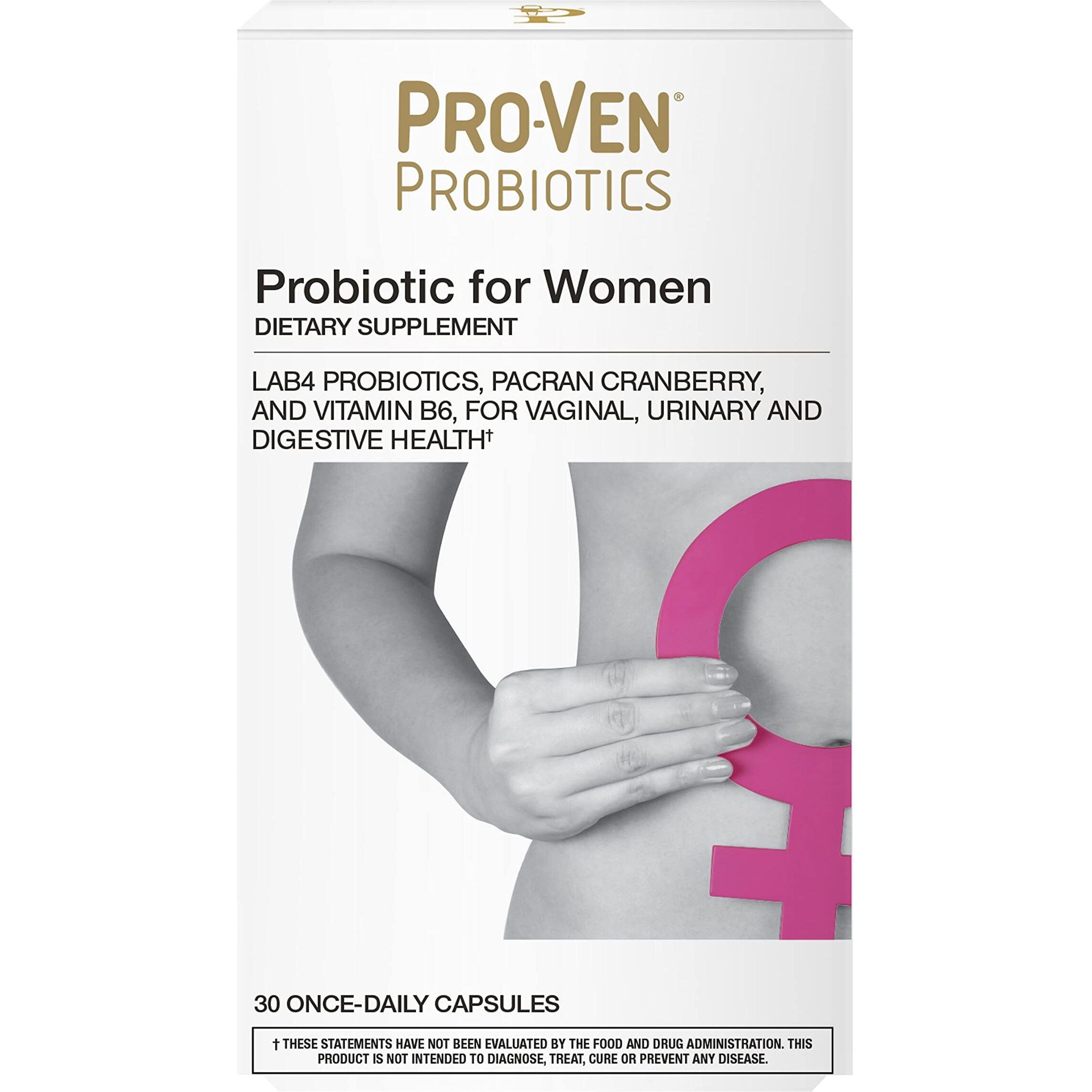 Pro-Ven Probiotics for Women Once Daily Probiotics 17.5 Billion CFU Probiotic Supplement for Vaginal Health Prevent UTI Prebiotic Shelf Stable Guaranteed Potency - 30 Capsules