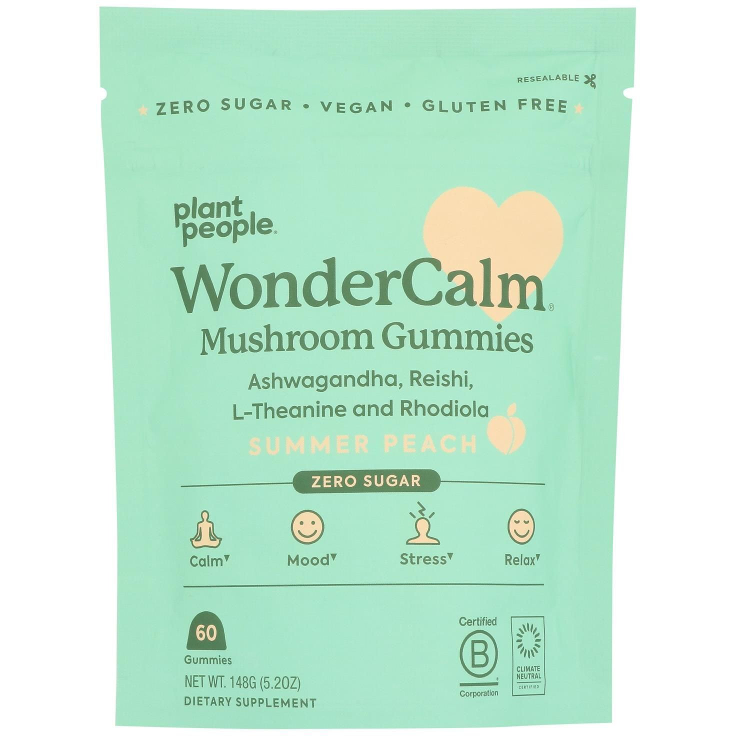 Plant People - Gourmet Mushroom Wondercalm Peach - 1 Each-60 Count