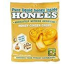 Honees Honey Ginger Soothing Throat Drops, 12 Bags, Soothing Honey Center, Made with Real Ginger