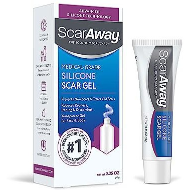 ScarAway Silicone Scar Gel, Helps Improve Size, Color & Texture of Hypertrophic & Keloid Scars from Injury, Burns & Surgery, Water Resistant, 10g (0.35 Oz)