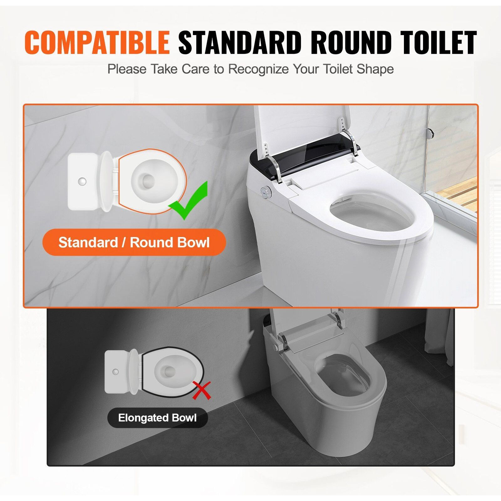 VEVOR Raised Toilet Seat, 3.5" Height Raised, 300 lbs Weight Capacity, for Standard Round Toilet, Aluminum Handrail, with EVA Armrest Padding, for Elderly, Handicap, Patient, Pregnant, Medical