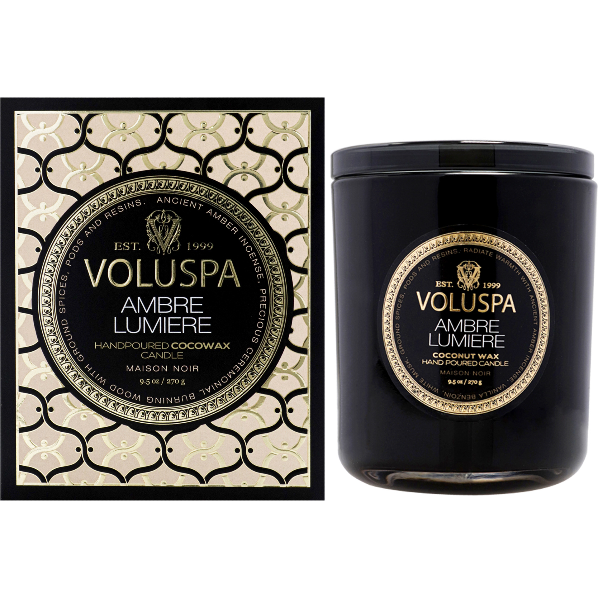 Maison Noir - Ambre Lumiere Classic by Voluspa for Unisex - 9.5 oz Candle