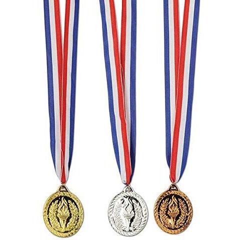 Gold, Silver & Bronze Medals w/Ribbon