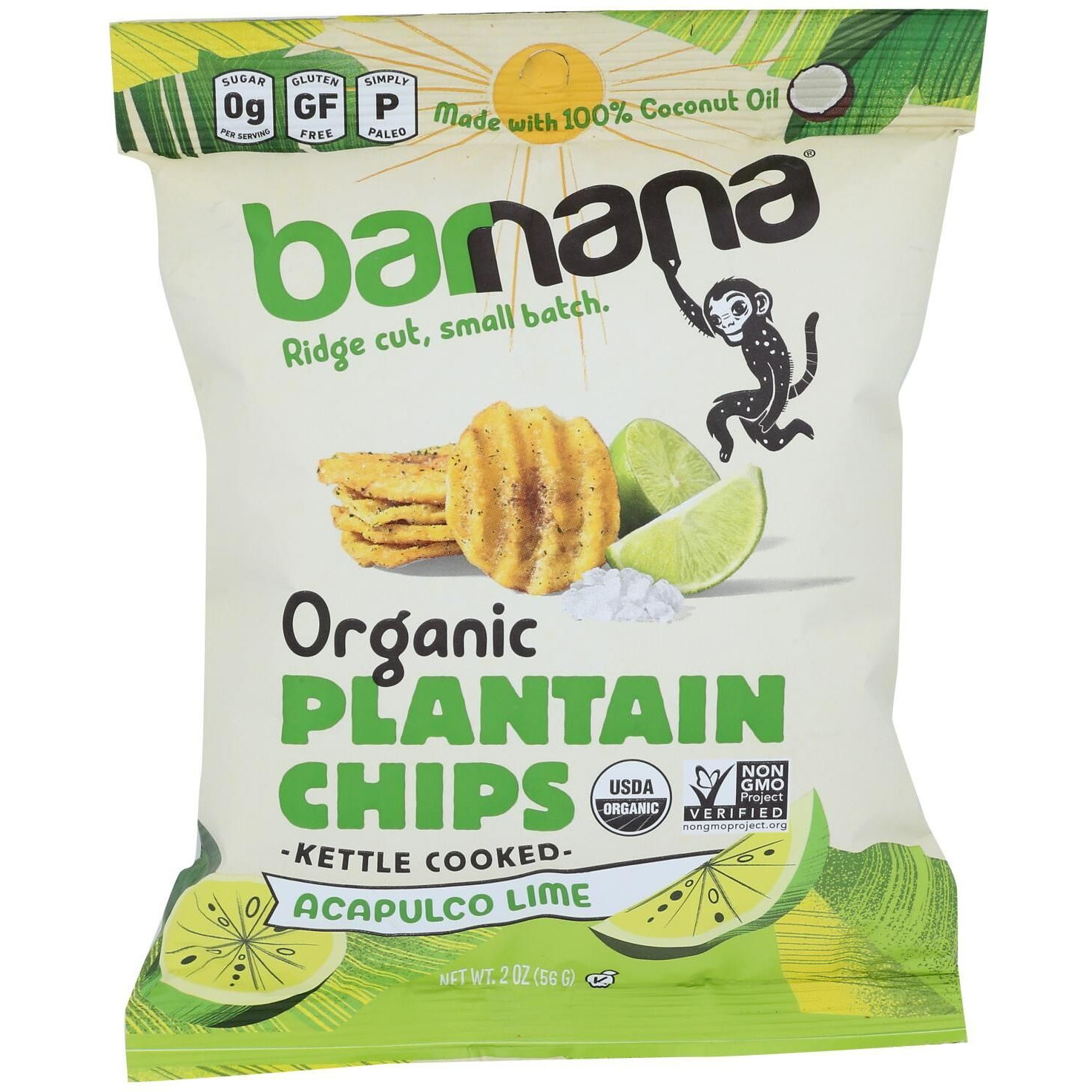 Barnana - Plantn Chips Acaplc Lme - Case Of 6-2 Oz