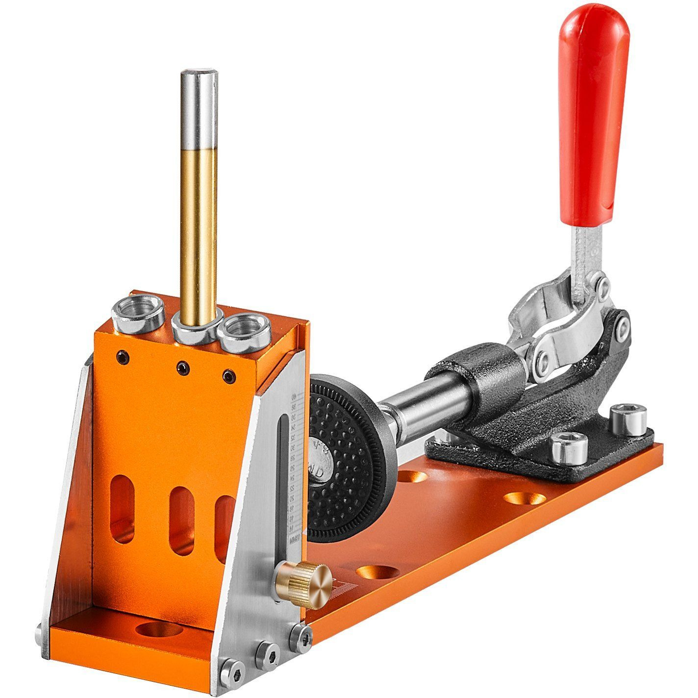 VEVOR 30 Pcs Pocket Hole Jig Kit, Adjustable & Easy to Use Pocket Hole Jig System with Step Drills, Drill Stop Rings, Wrenches, and Square Drive Bits, Dual Scale Marks for DIY Carpentry Projects