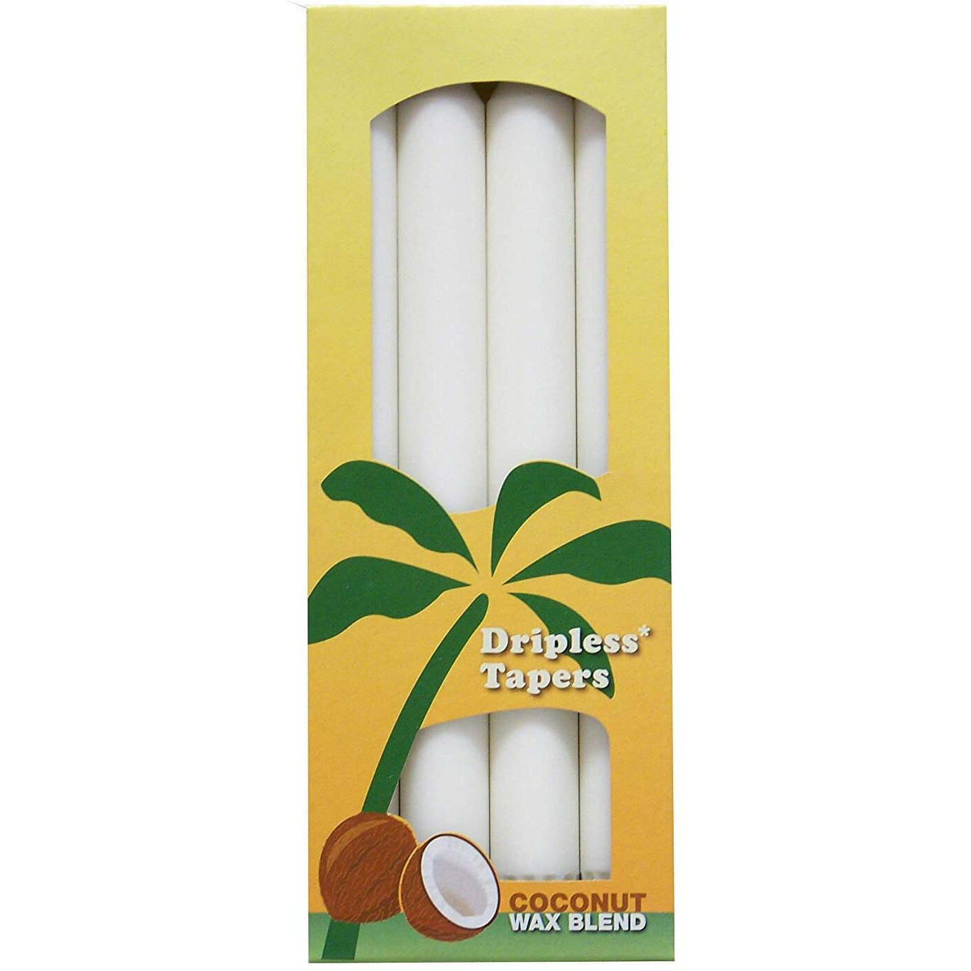 Aloha Bay Palm Tapers, White, 4 Count
