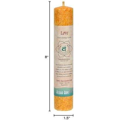 Aloha Bay Chakra Pillar Love Candle, 1 EA, Orange