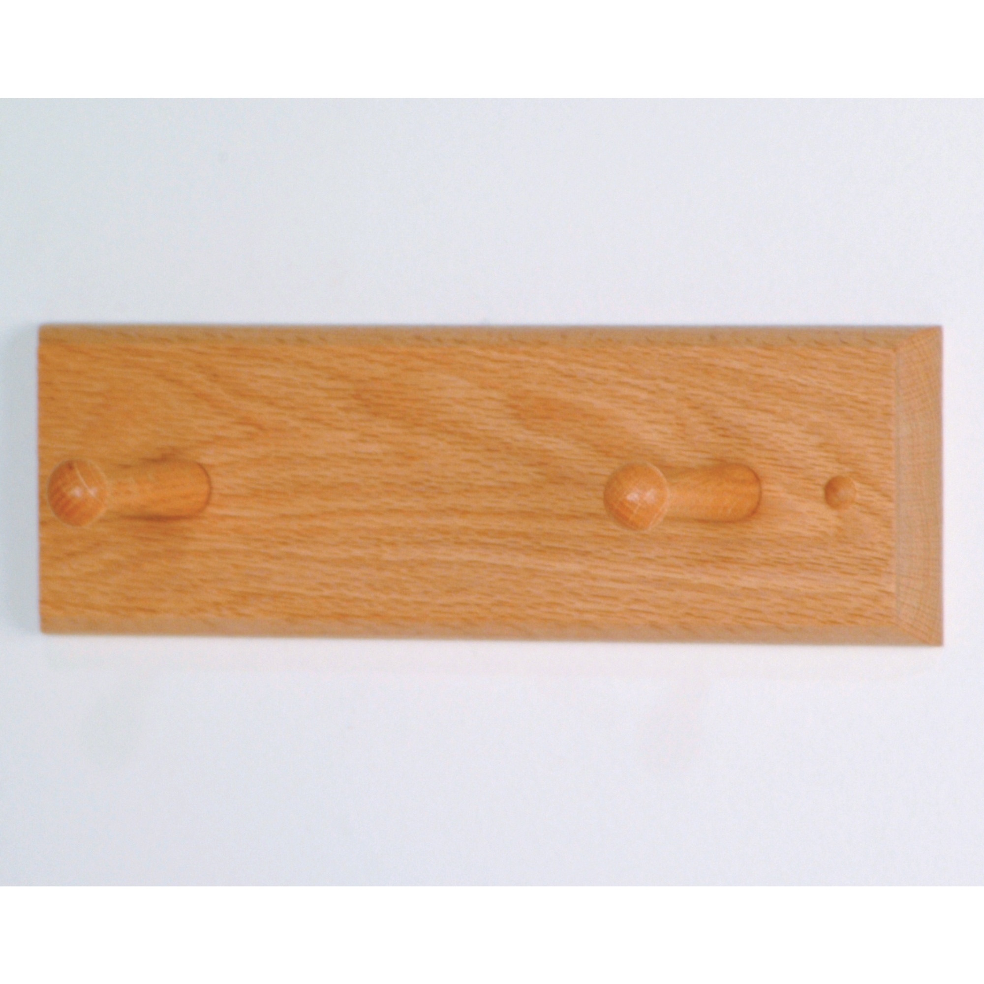Wooden Mallet 2 Peg Coat Rack, Light Oak