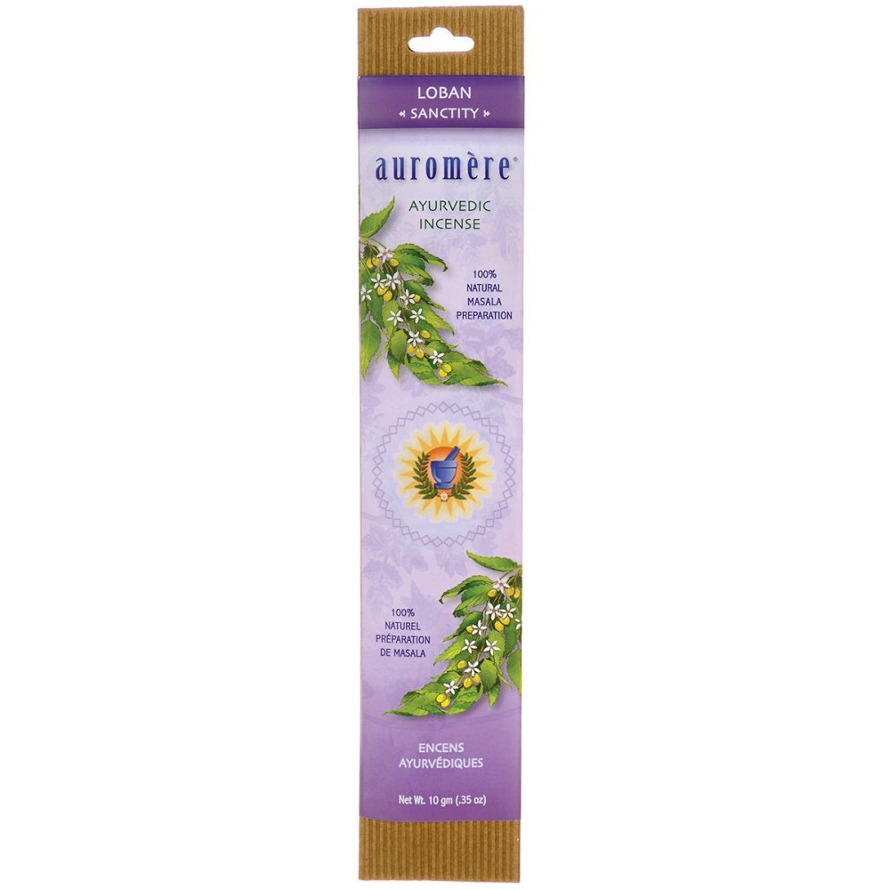 Auromere Ayurvedic Incense, Loban 10 Grams (12 Pieces)