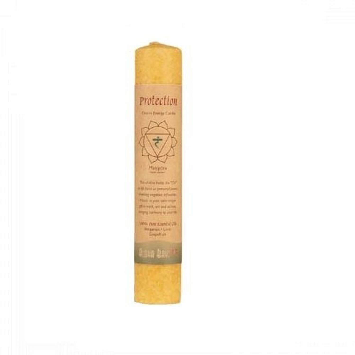 Aloha Bay Chakra Energy Pillar Candle, Protection, 8"