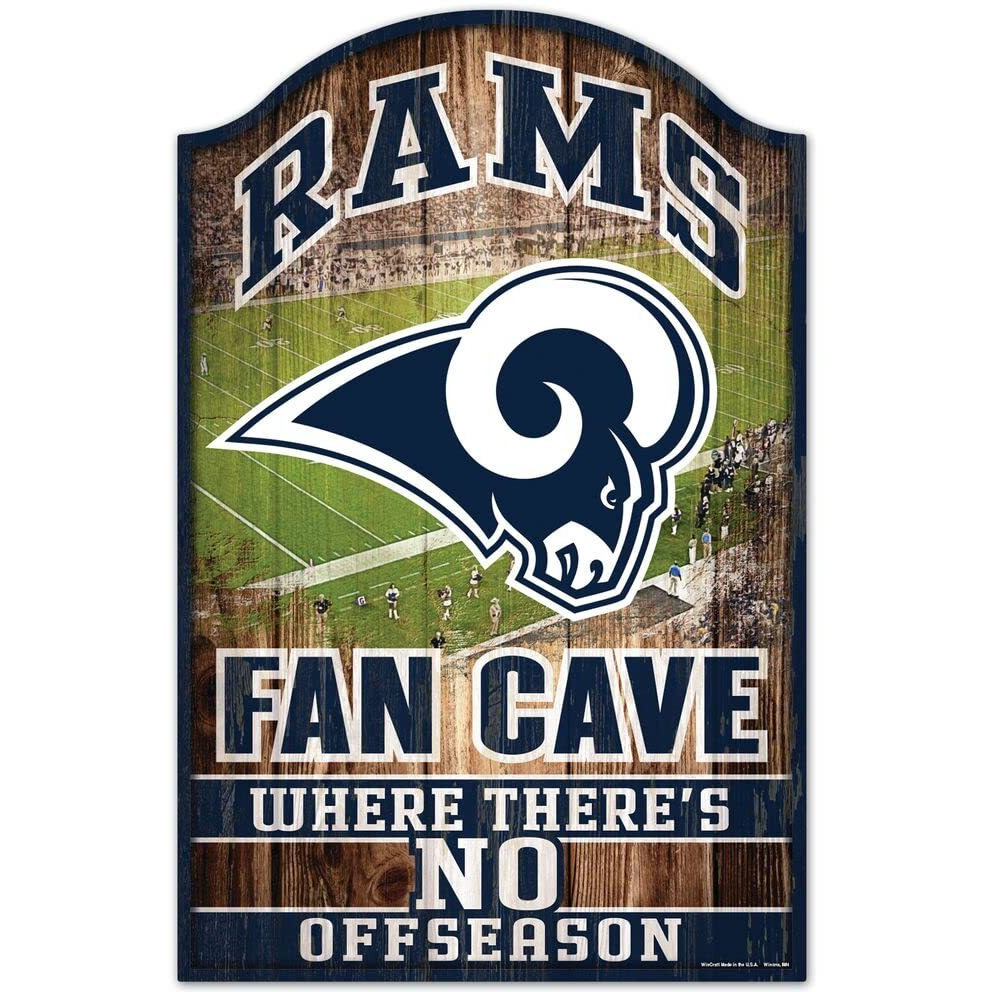 Los Angeles Rams Sign 11x17 Wood Fan Cave Design