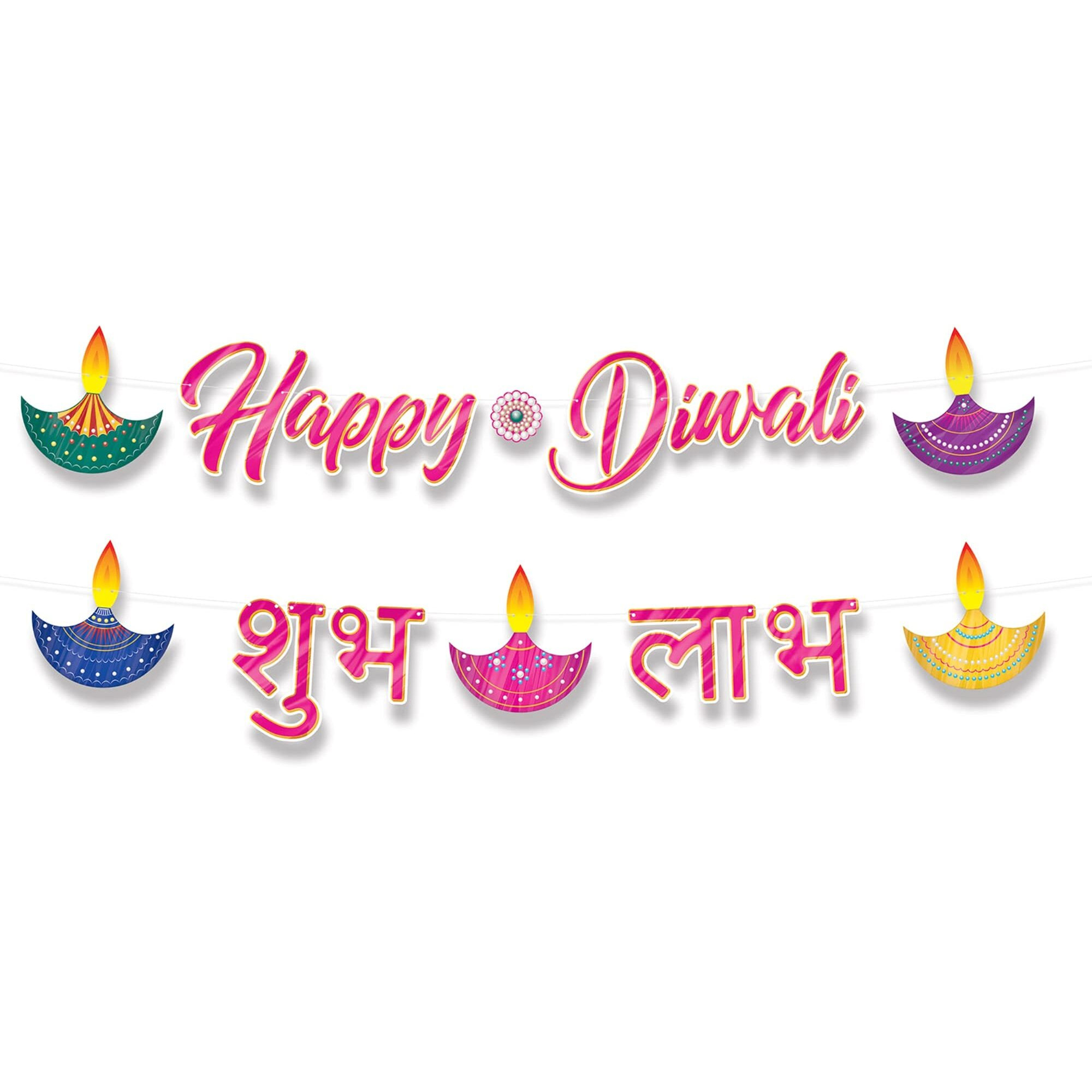 Diwali Foil Streamers Vibrant, Durable, and Elegant (Pack of 12)
