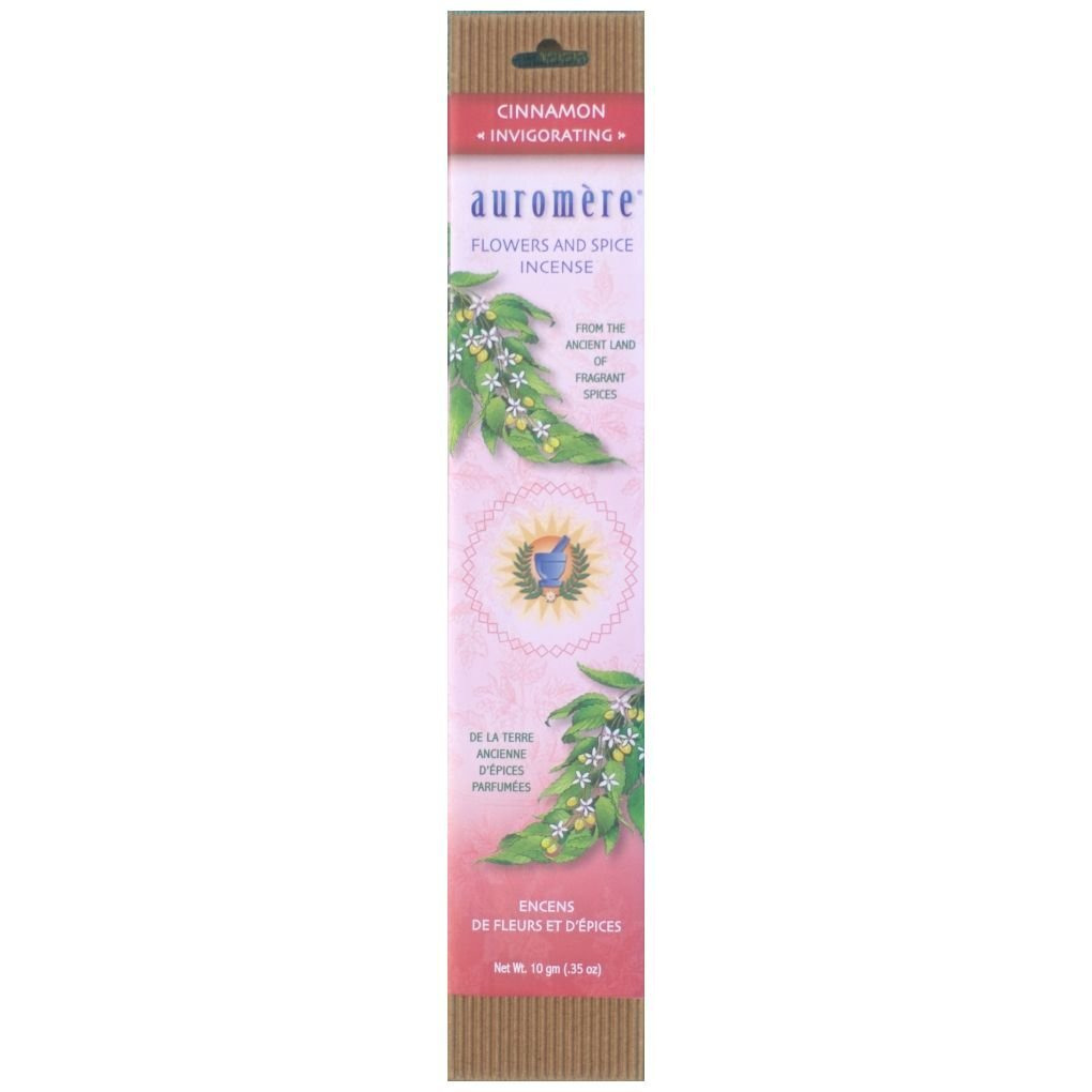 Auromere Flowers & Spice Incense, Cinnamon (Invigorating)