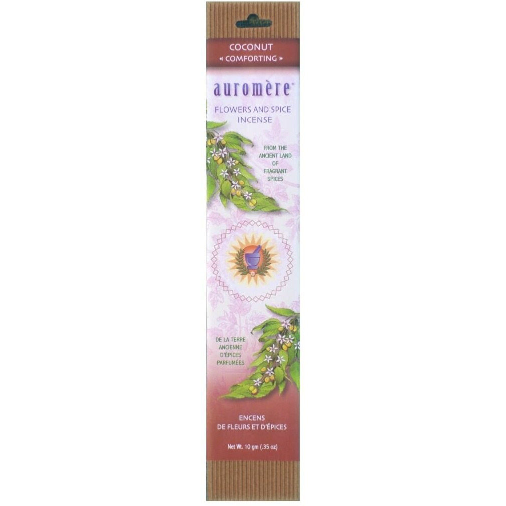 Auromere Flowers & Spice Incense, Coconut (Comforting)