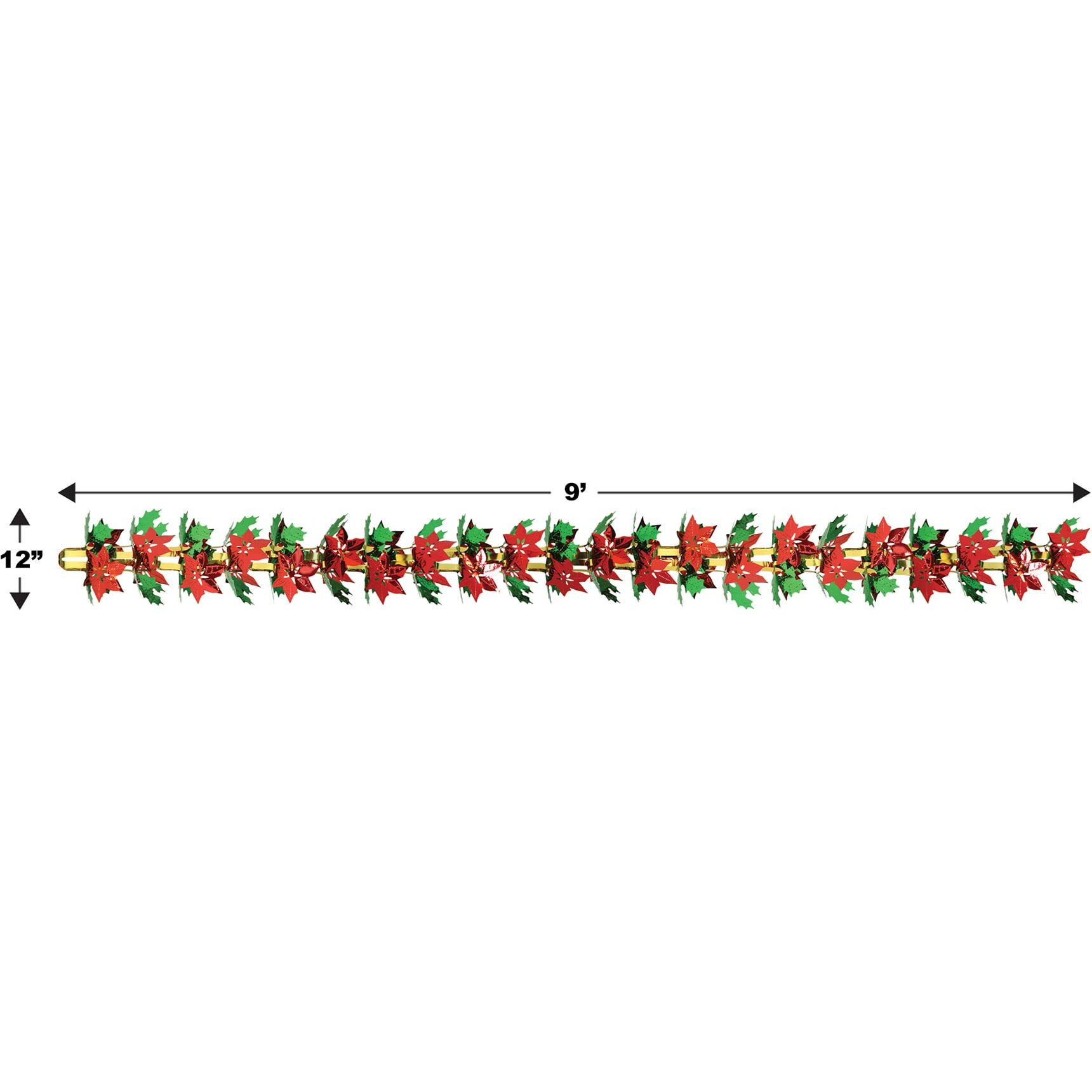 Poinsettia & Holly Garland/Column