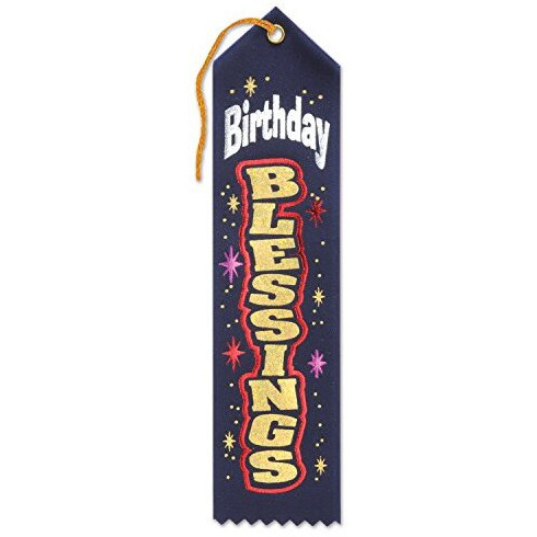 Navy Birthday Blessings Ribbon
