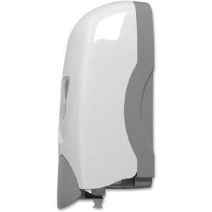 Genuine Joe Foam-Eeze Foam Soap Dispenser - Manual - 1.06 quart Capacity - Refillable, Site Window, Durable - Gray, White - 1Each