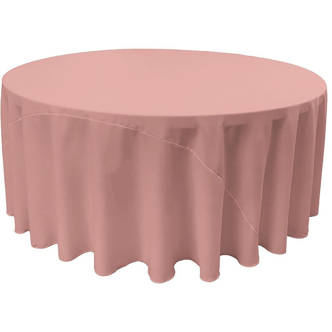 LA Linen Polyester Poplin Tablecloth 108-Inches Round, Dusty Rose