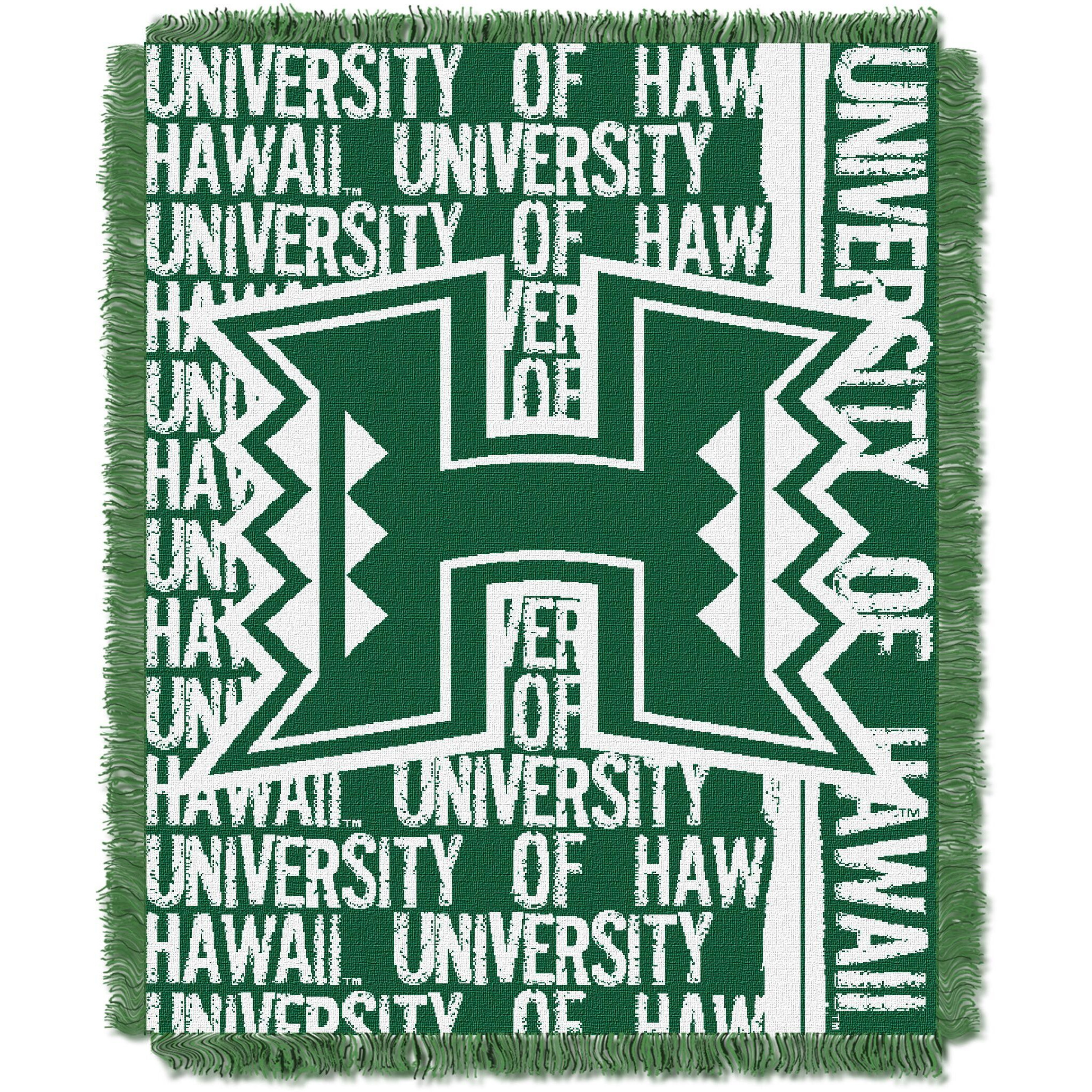 Hawaii OFFICIAL Collegiate &quotDouble Play" Woven Jacquard Throw(D0102HHBU57.)