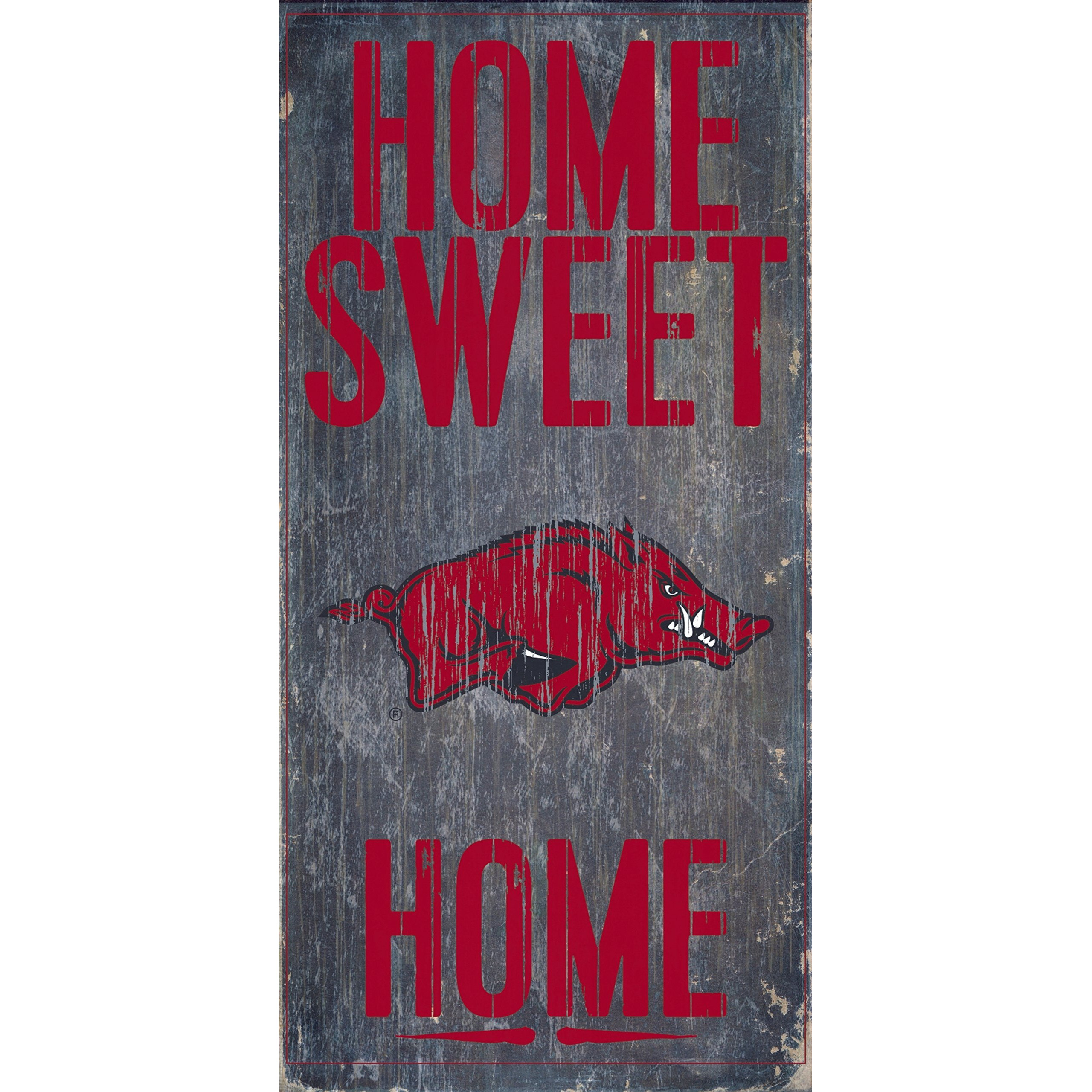 Arkansas Razorbacks Wood Sign - Home Sweet Home 6&quotx12"
