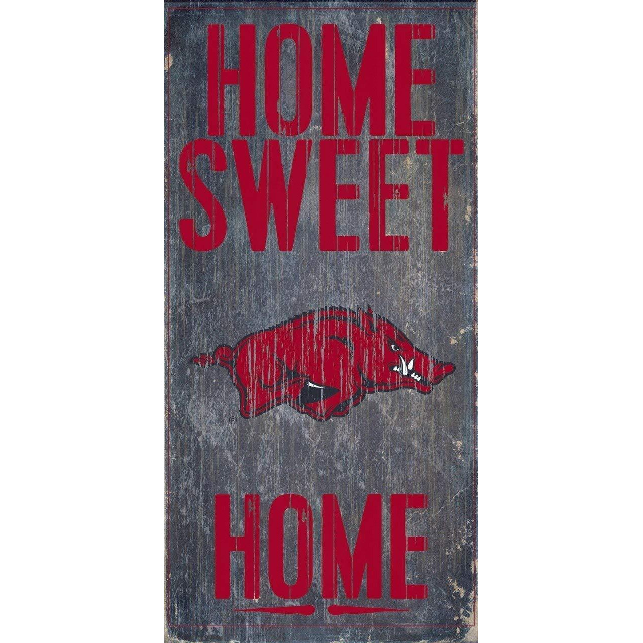 Arkansas Razorbacks Wood Sign - Home Sweet Home 6&quotx12"