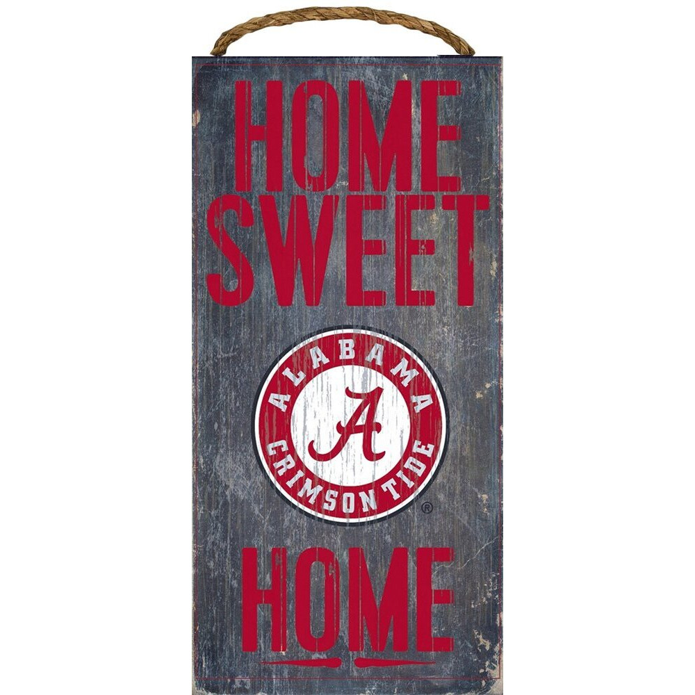 Alabama Crimson Tide Wood Sign - Home Sweet Home 6&quotx12"