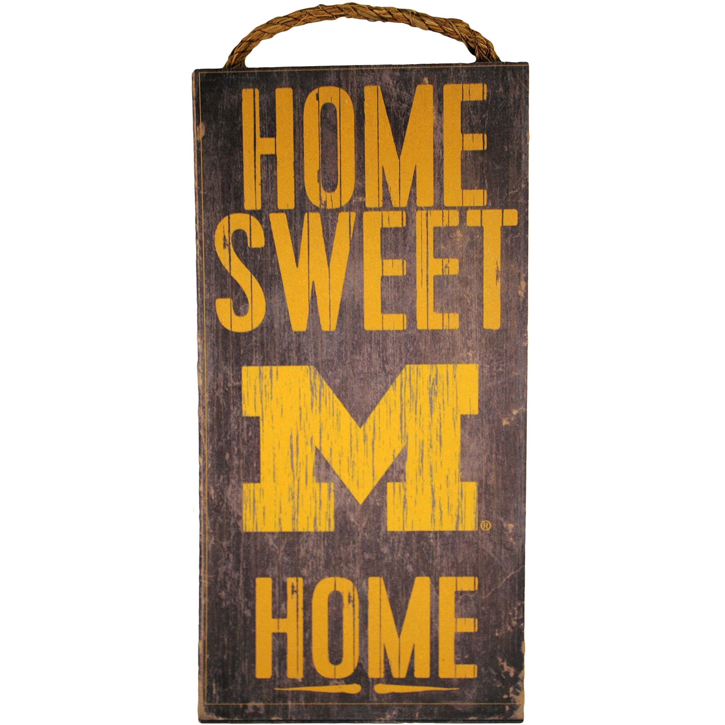 Michigan Wolverines Wood Sign - Home Sweet Home 6&quotx12"