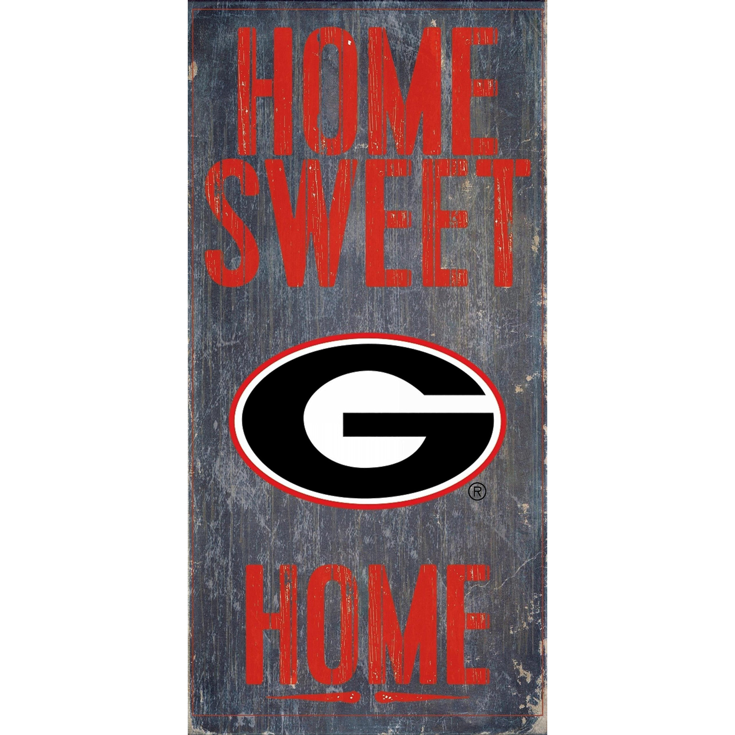 Georgia Bulldogs Wood Sign - Home Sweet Home 6&quotx12"