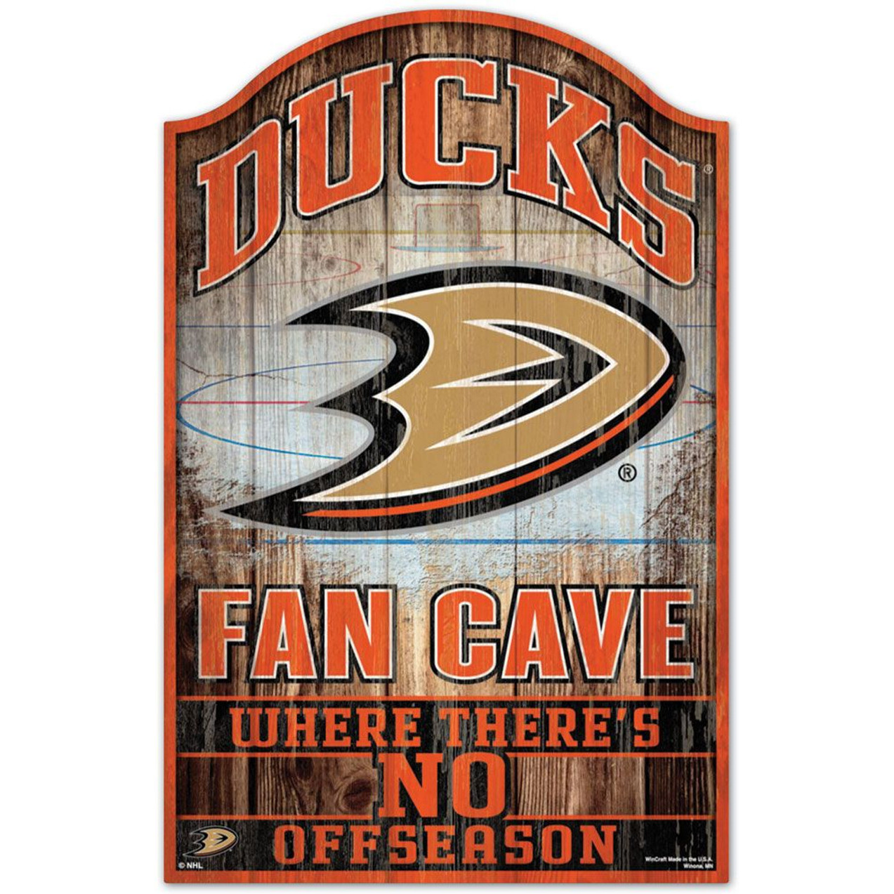 Anaheim Ducks Sign 11x17 Wood Fan Cave Design - Special Order