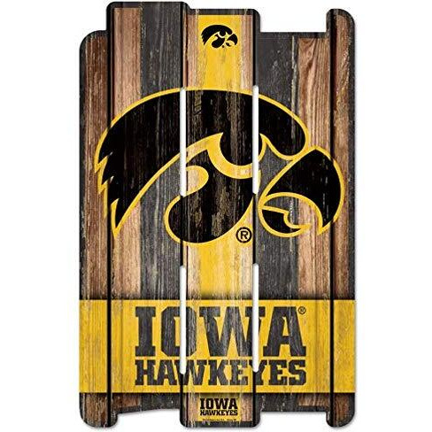 Iowa Hawkeyes Sign 11x17 Wood Fence Style