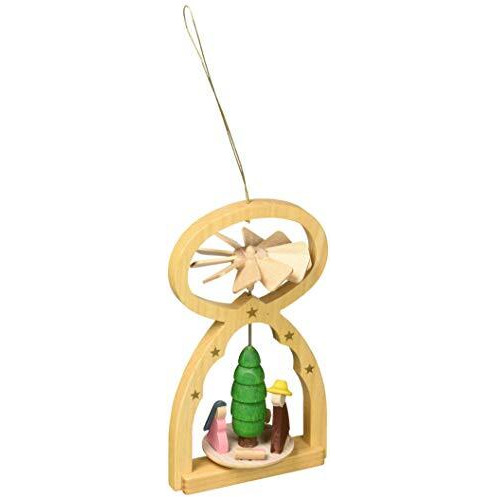 Richard Glaesser Mini Pyramid Hanging Ornament - Nativity - 5&quotH x 3&quotW x 2&quotD