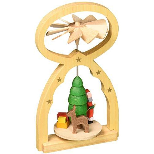 11709 - Richard Glaesser Mini Pyramid Hanging Ornament - Santa - 5&quotH x 3&quotW x 2&quotD
