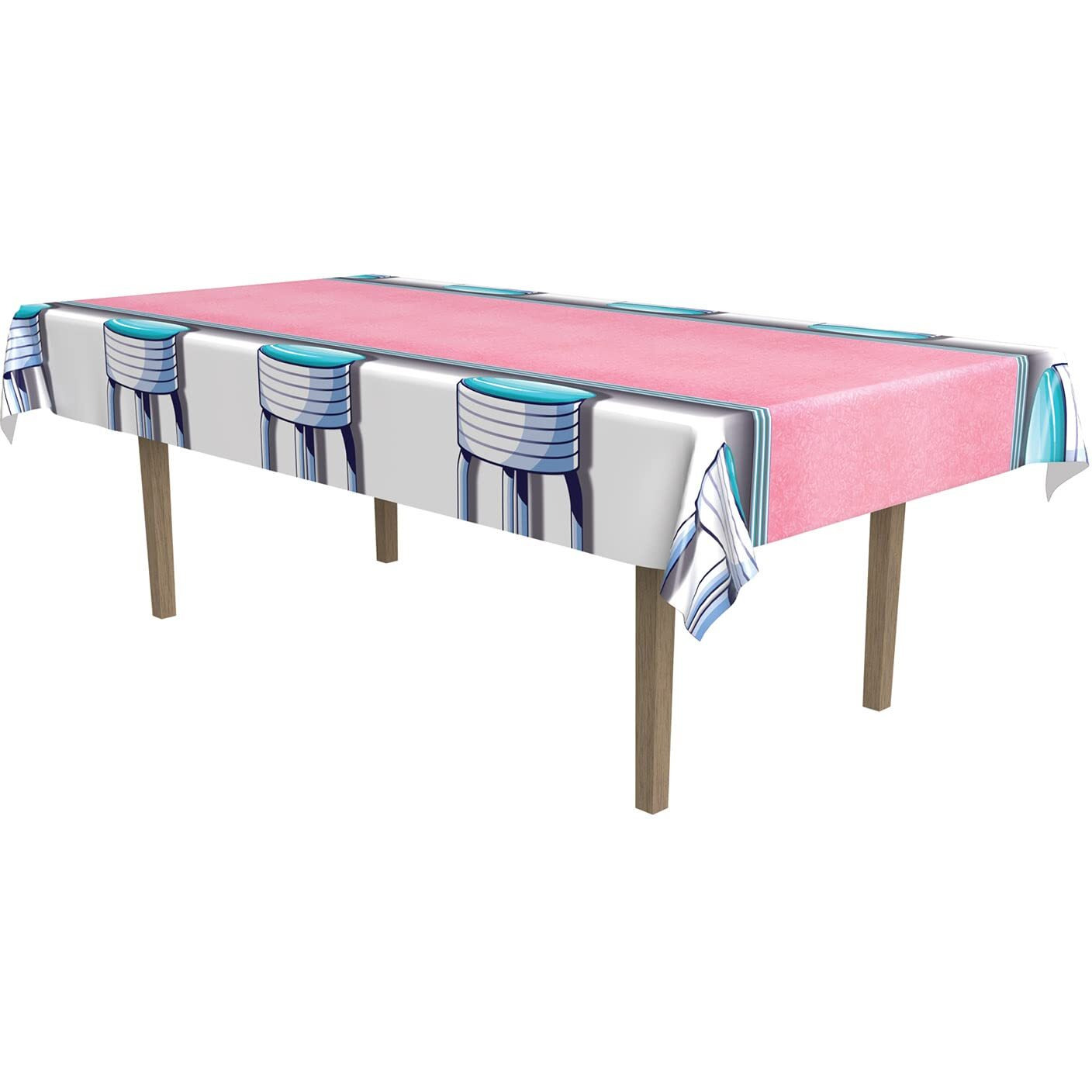 Retro Soda Shop Stools Tablecover Set - Pack of 12