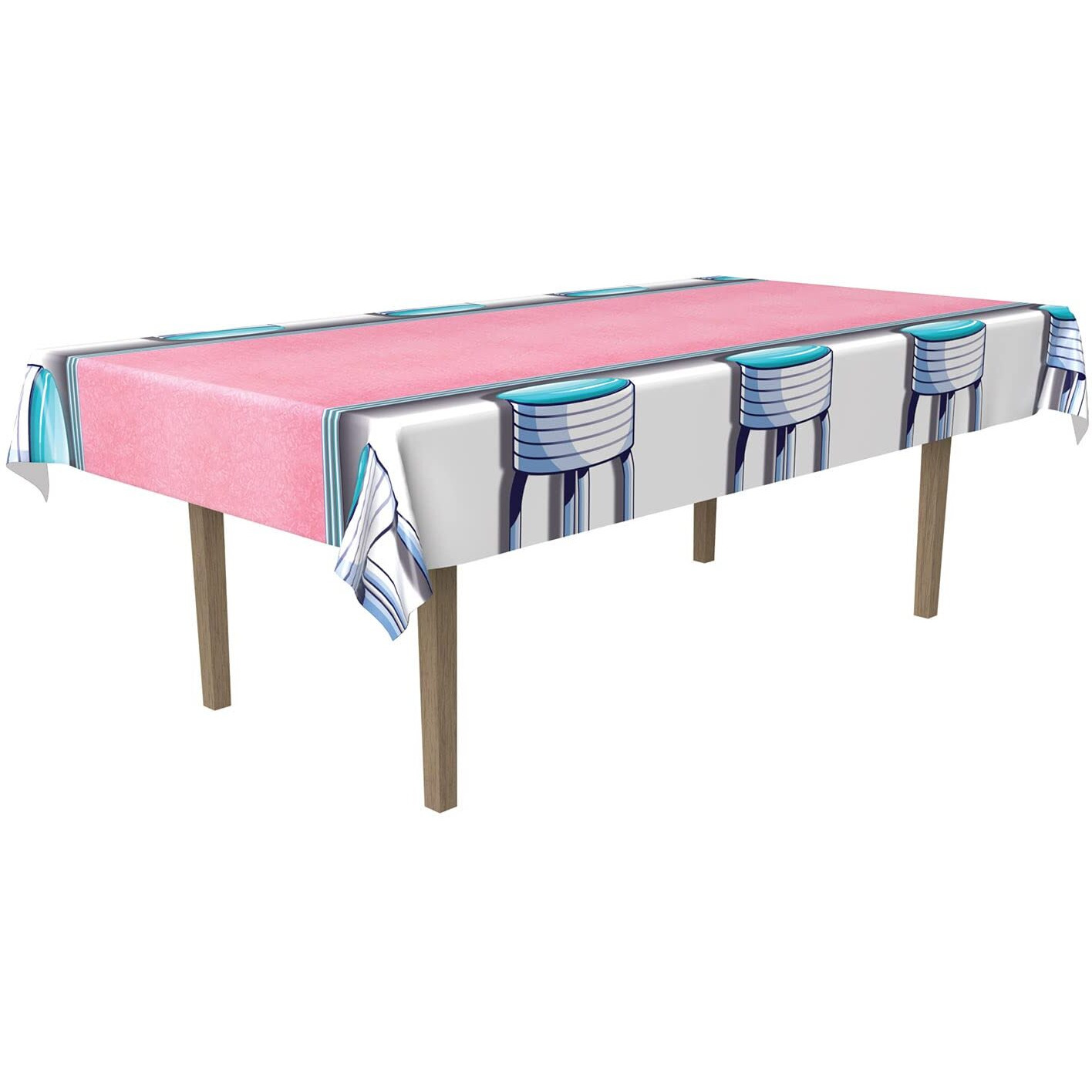 Retro Soda Shop Stools Tablecover Set - Pack of 12