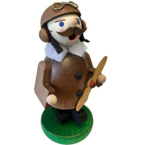 26397 - Richard Glaesser Incense Burner - Old-time Aviator - 4&quotH x 2&quotW x 1.75&quotD