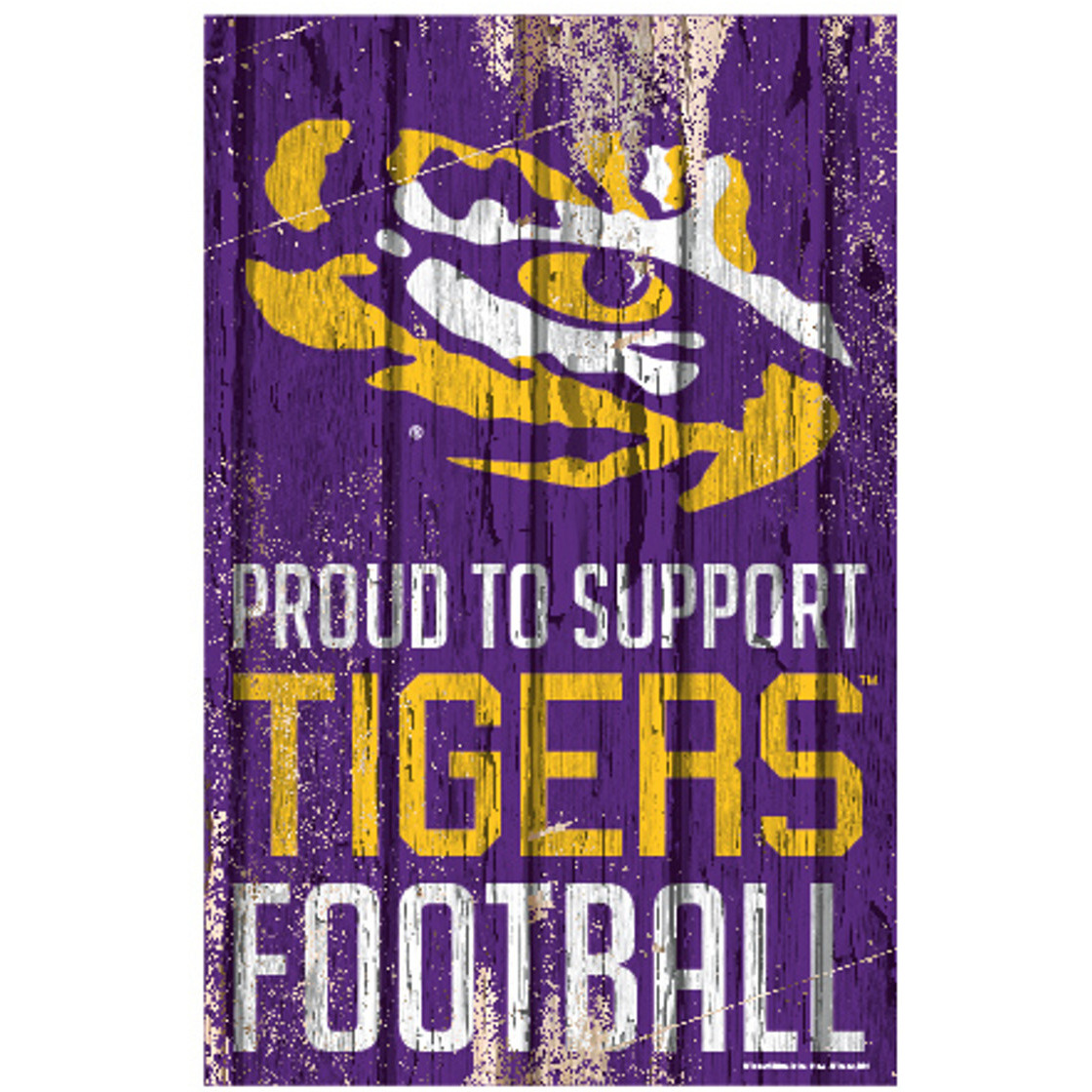 LSU Tigers Sign 11x17 Wood Proud to Support Design