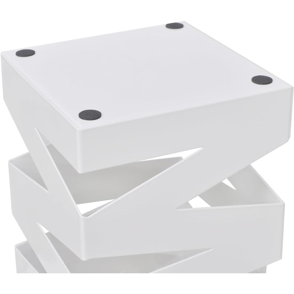 vidaXL White Square Umbrella Stand Storage Holder Walking Stick Steel 19.1"