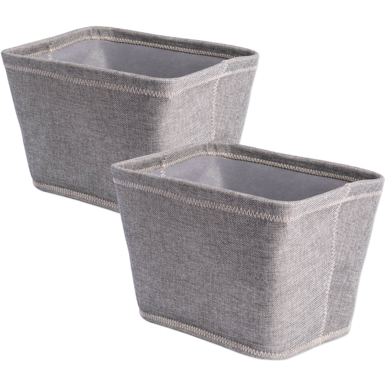 DII Poly Bin Zig-Zag Stitch Variegated Gray Trapezoid  (Set of 2)