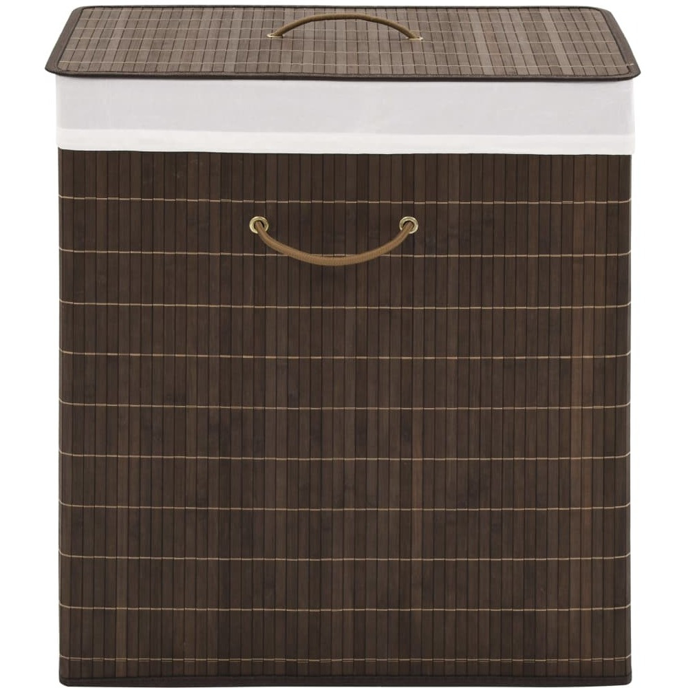vidaXL Bamboo Laundry Bin Rectangular Dark Brown