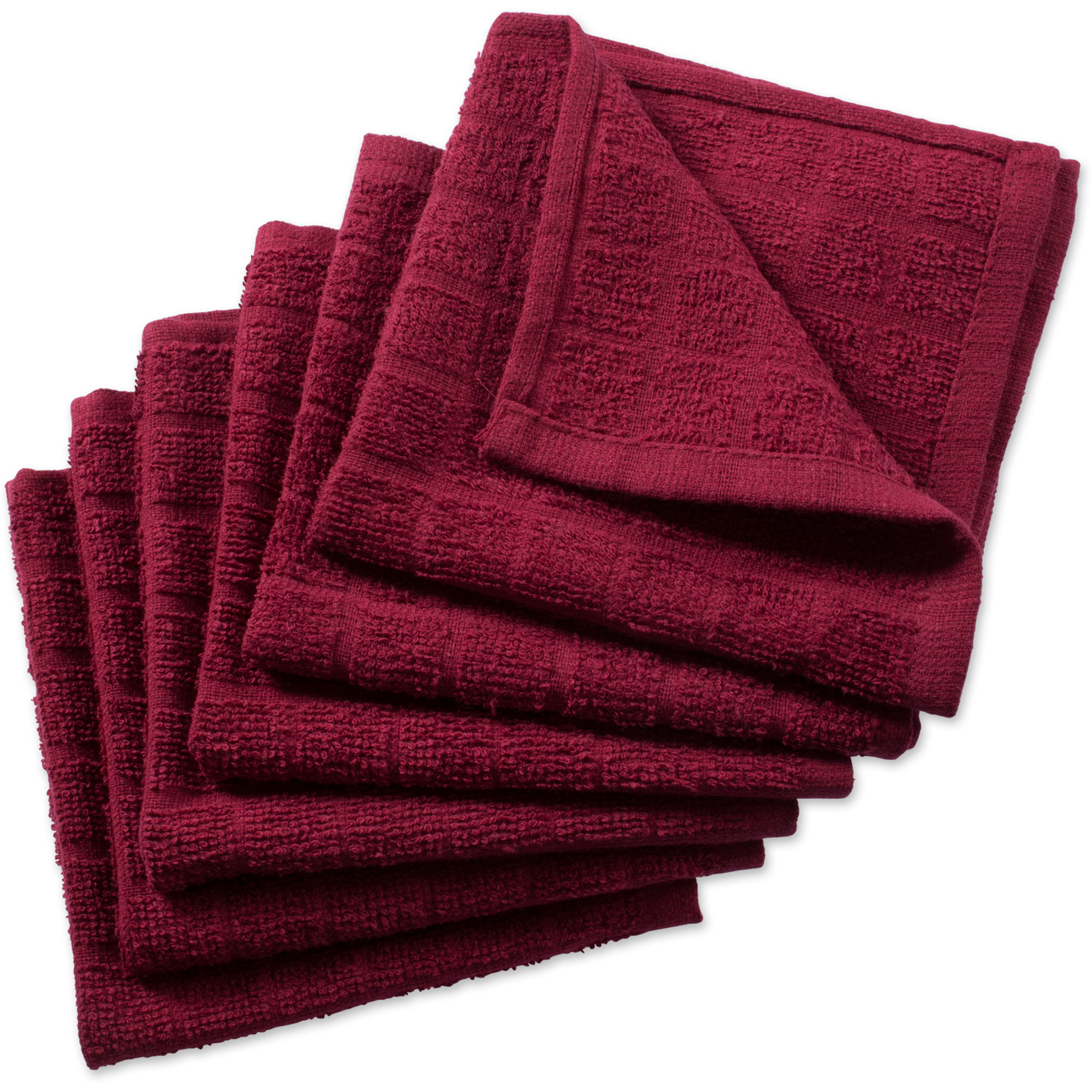 DII Solid Wine Windowpane Terry Dishcloth (Set of 6)