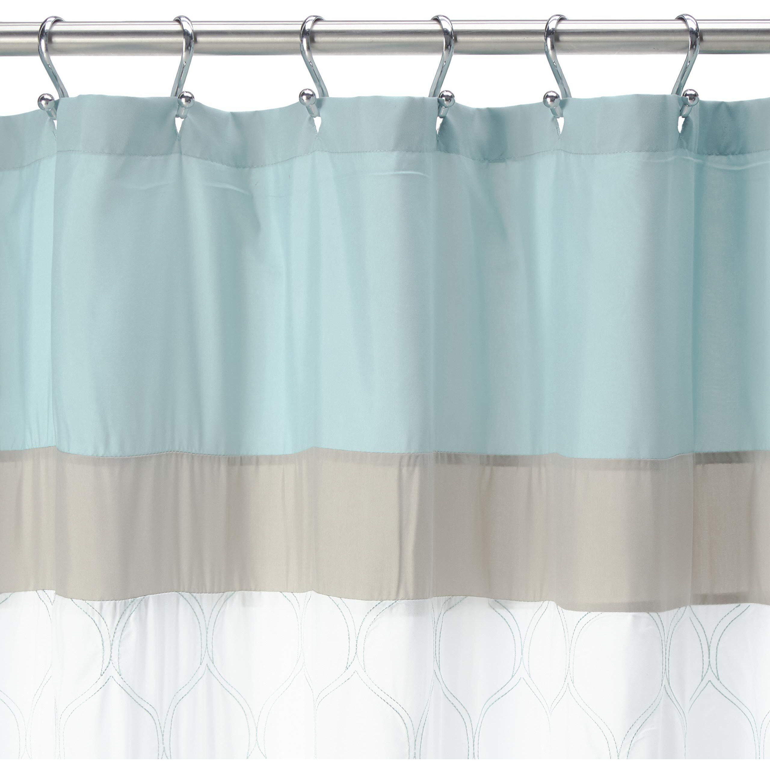 Shawnee Printed and Embroidered Shower curtain(D0102H55L9J)