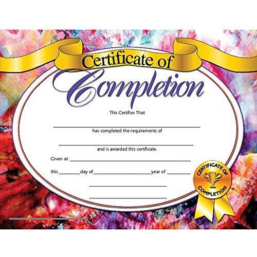 CERTIFICATES OF COMPLETION 30/PK